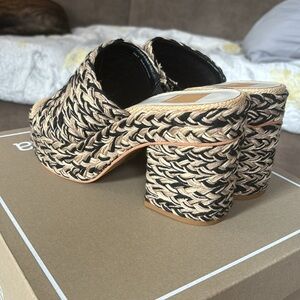 Dolce Vita black multi woven heels